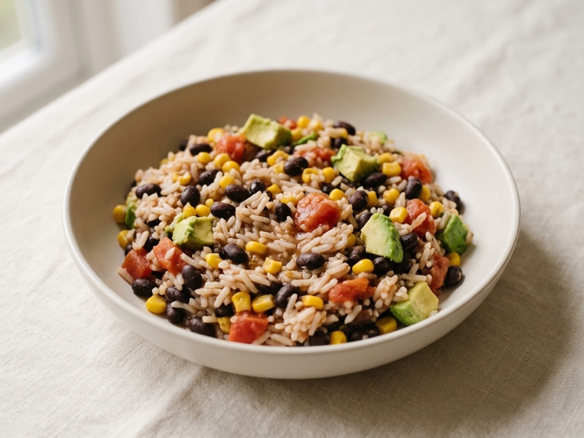 Mild black bean rice bowls