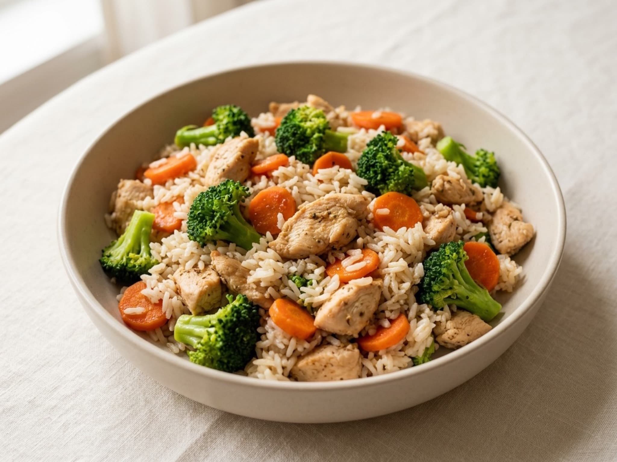 Rainbow chicken rice bowls